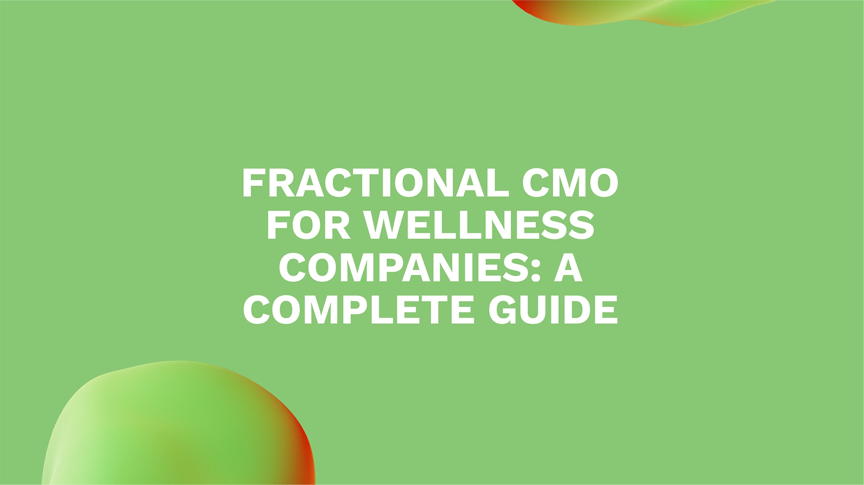 Fractional CMO for Wellness Companies: A Complete Guide
