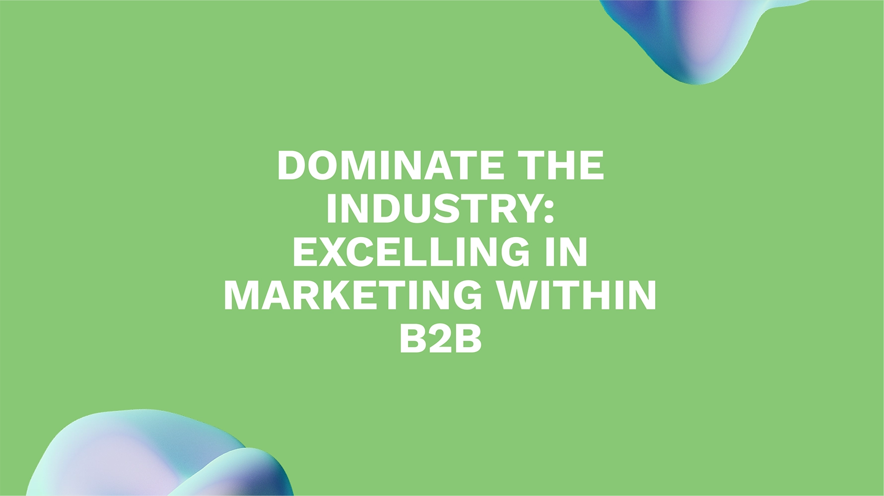 Dominate the Industry: Excelling in Marketing within B2B