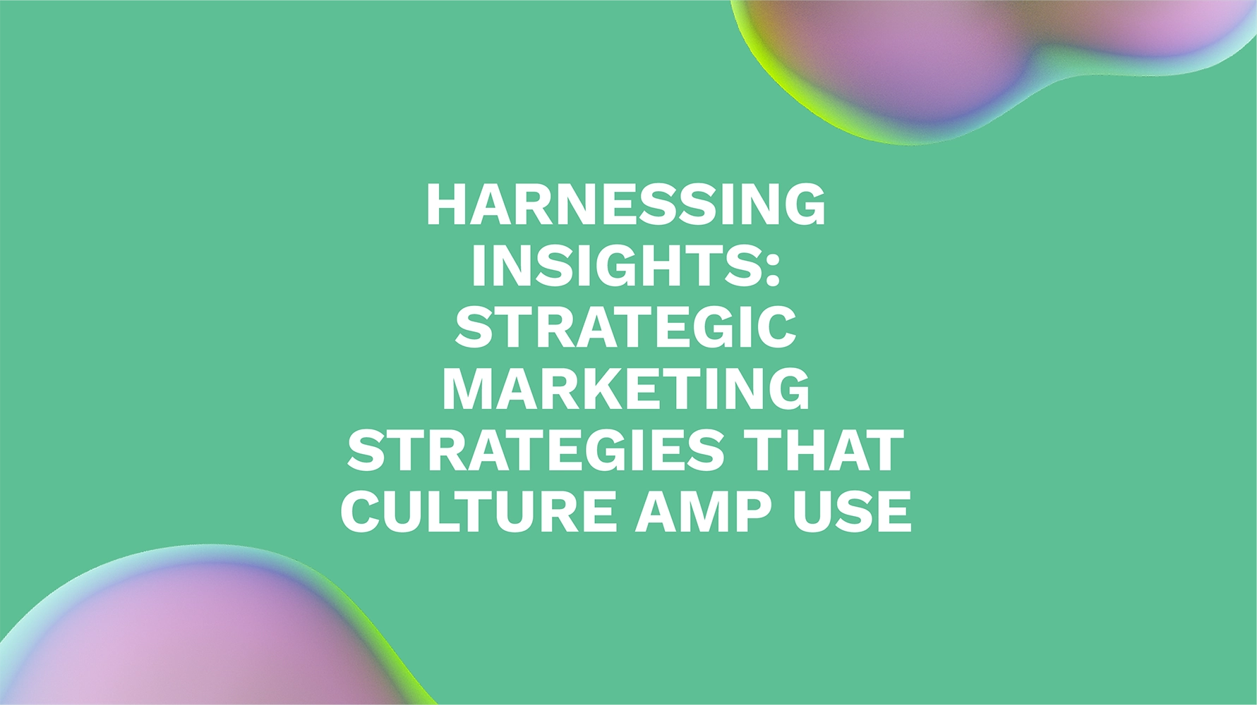 Harnessing Insights: Strategic Marketing Strategies That Culture Amp Use