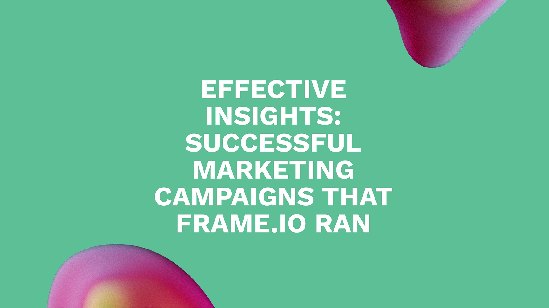 Effective Insights: Successful Marketing Campaigns That Frame.io Ran