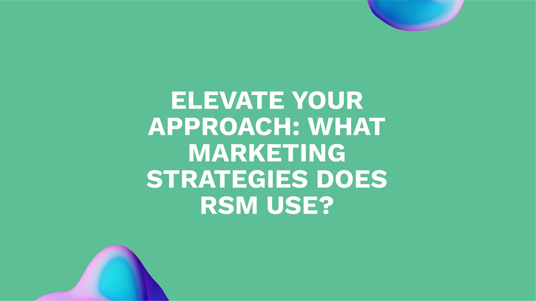 Elevate Your Approach: What Marketing Strategies Does RSM Use?