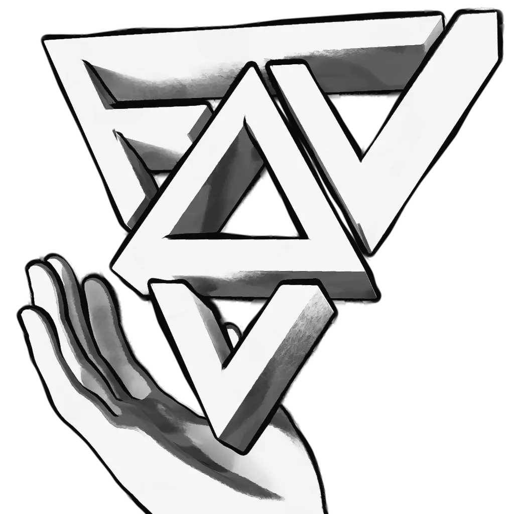 Hand holding the Find Your Audience triangle logo
